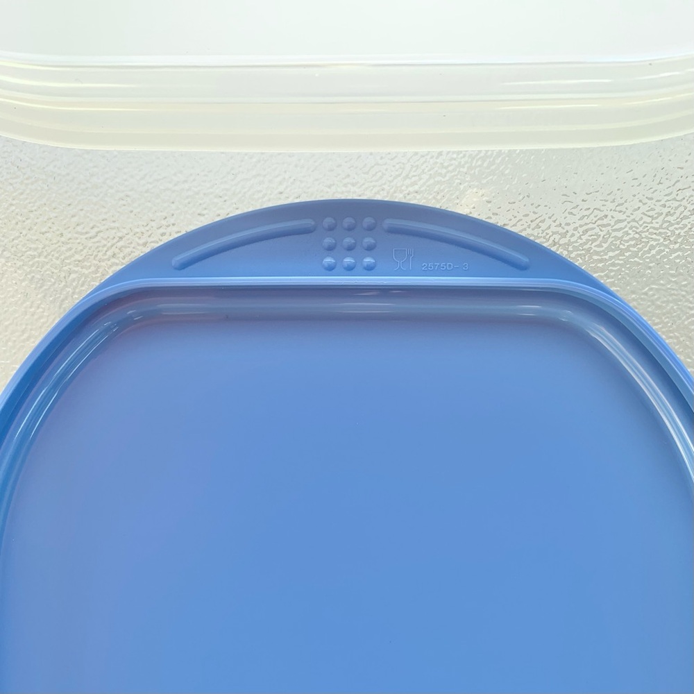 Tupperware Fridge Stackables Deli Meat Keeper Stacking Trays with Blue Lid - Picture 9 of 9